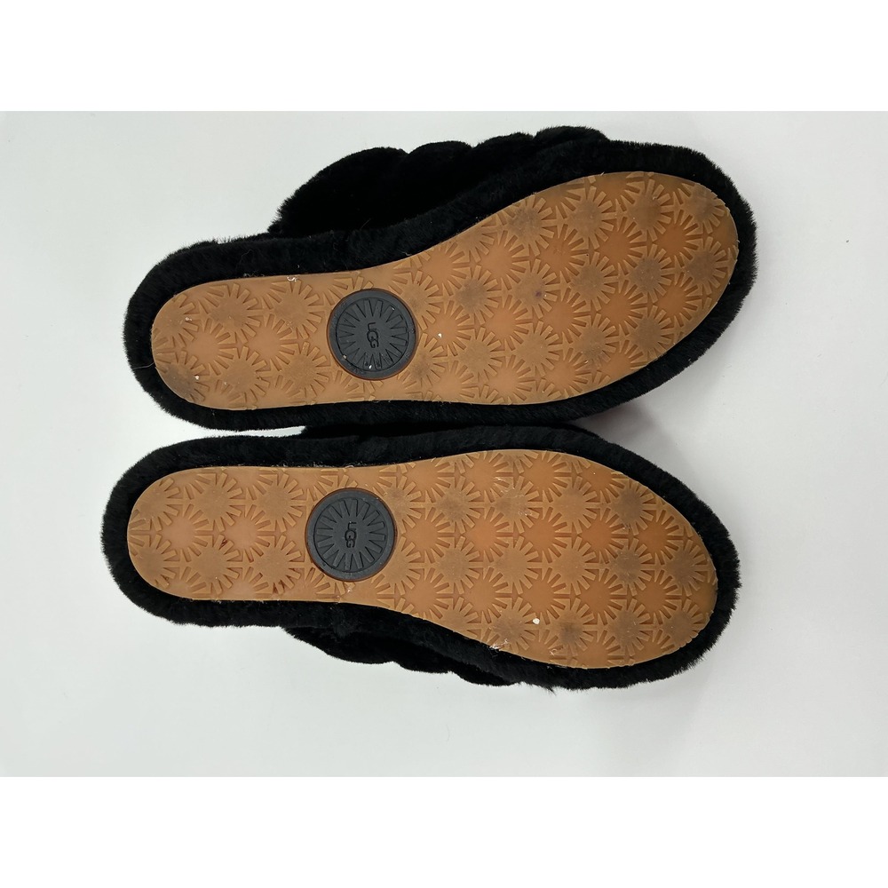 UGG‎ Fluff Yeah Slide Black Women's Size 9 Fuzzy Slingback Sandals Cozy Y2K - Picture 5 of 5